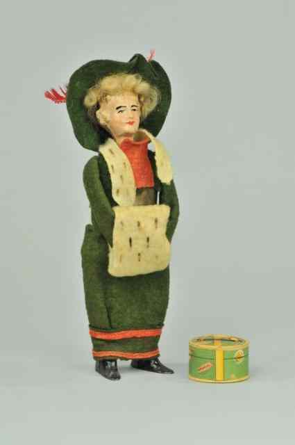 Appraisal: MARTIN PARISIAN WOMAN France well dressed figure wears green felt