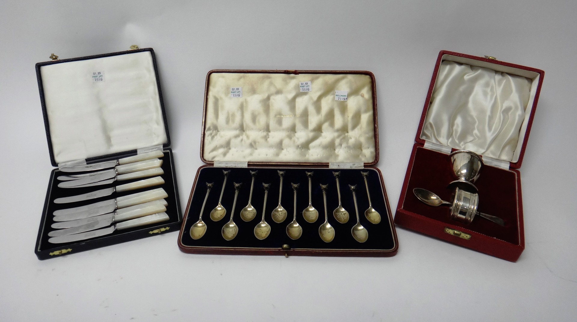 Appraisal: A set of twelve silver coffee spoons each with a