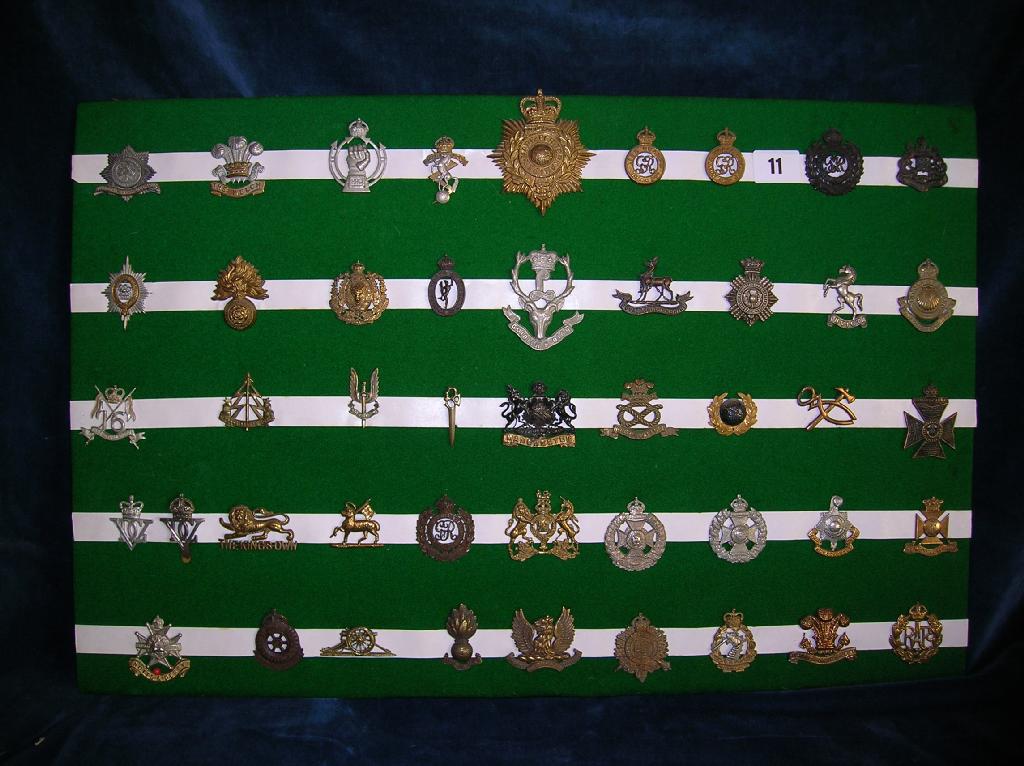 Appraisal: A collection of assorted British military cap badges on card