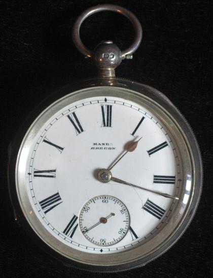 Appraisal: English silver open face pocket watchhands breur circa