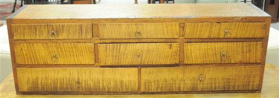 Appraisal: Pine cabinet with figured maple drawers two rows of three