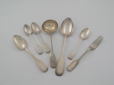 Appraisal: Assorted fiddle pattern flatware a set of six Victorian dessert