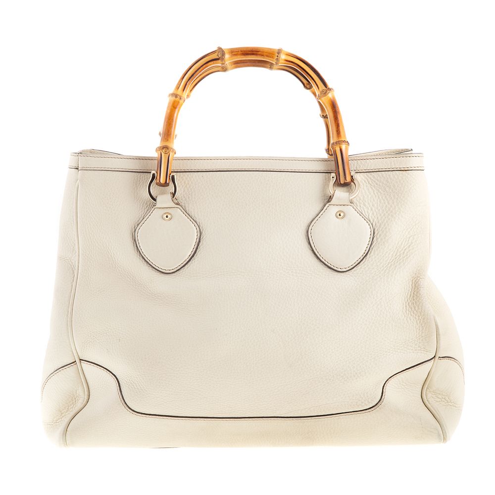 Appraisal: A Gucci Bamboo Diana Bag An ivory grained leather Medium