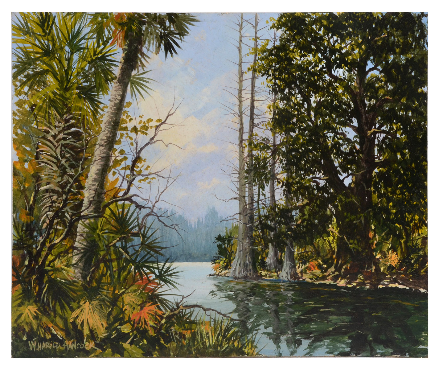 Appraisal: HANCOCK Harold American - Sanibel Swamp Scene Oil Board ''