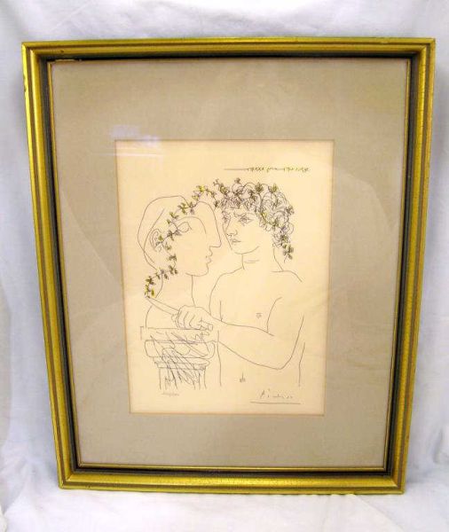 Appraisal: Et Tu by Pablo Picasso Picasso print stone signed and