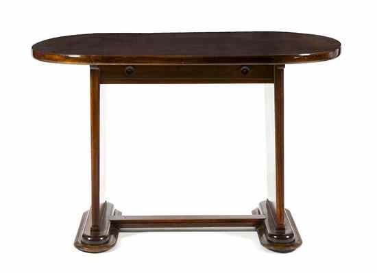 Appraisal: A French Art Deco Mahogany Table circa s having a