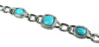 Appraisal: KARAT DIAMOND AND TURQUOISE BRACELET karat diamond and turquoise bracelet