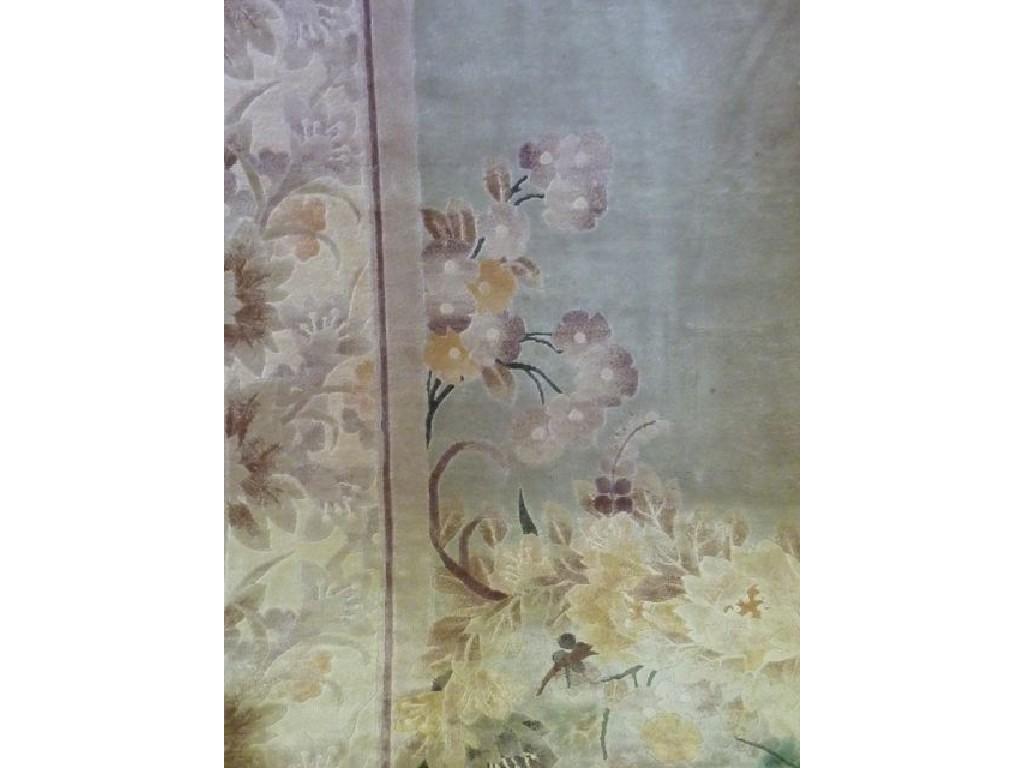 Appraisal: A fine quality Chinese carpet with pale silvery green background