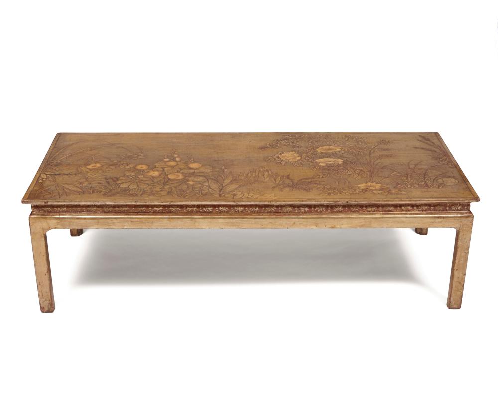 Appraisal: MAX KUEHNE American - Coffee Table gilded carved and decorated