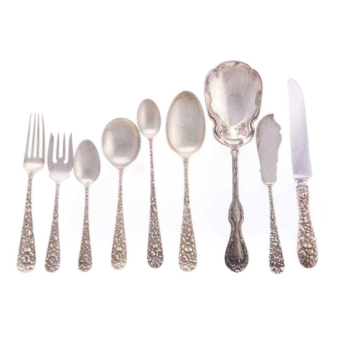 Appraisal: Stieff Rose sterling silver -pc flatware comprising knives in L