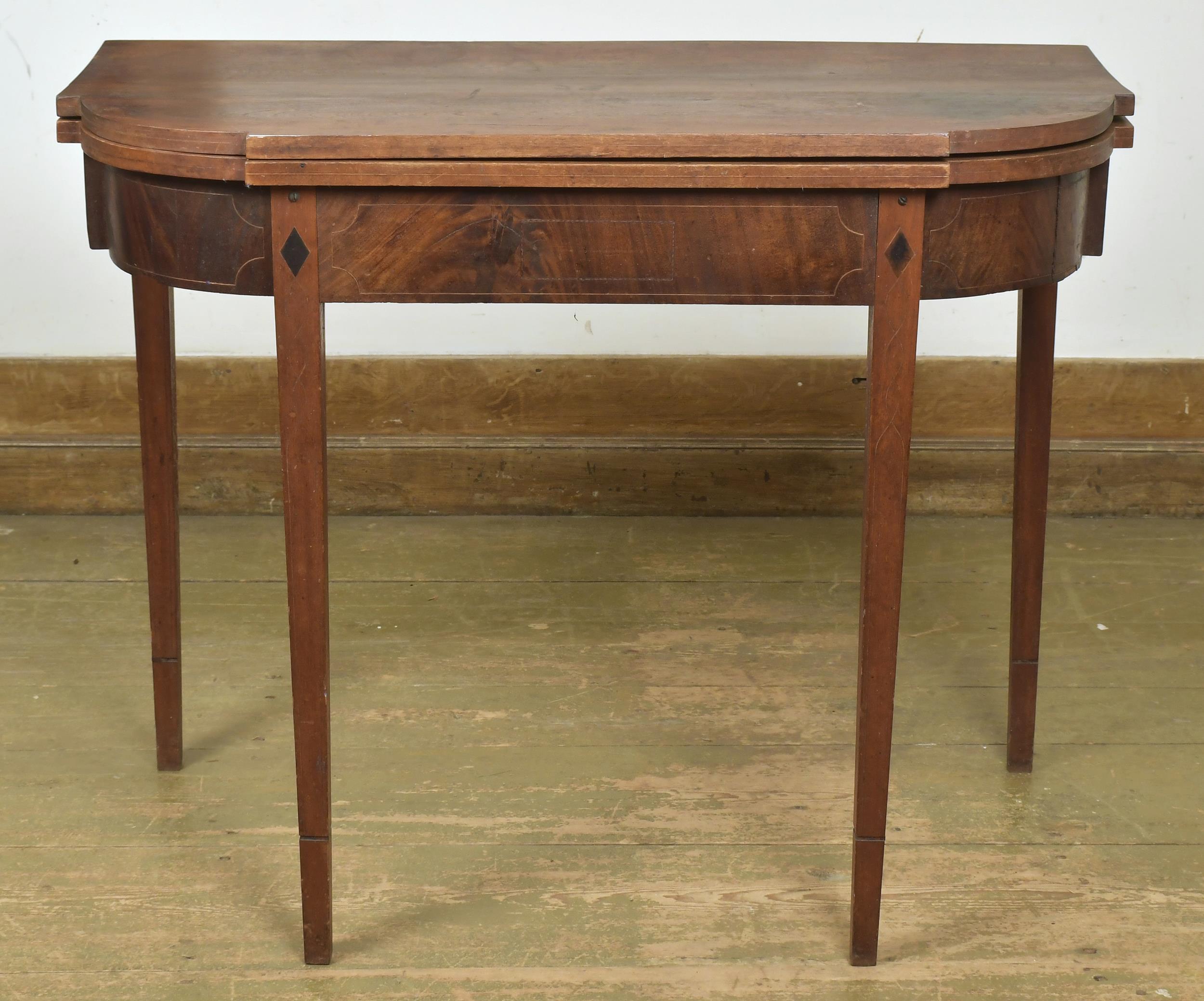 Appraisal: FEDERAL NH INLAID DUNLAP CARD TABLE Ca likely the work