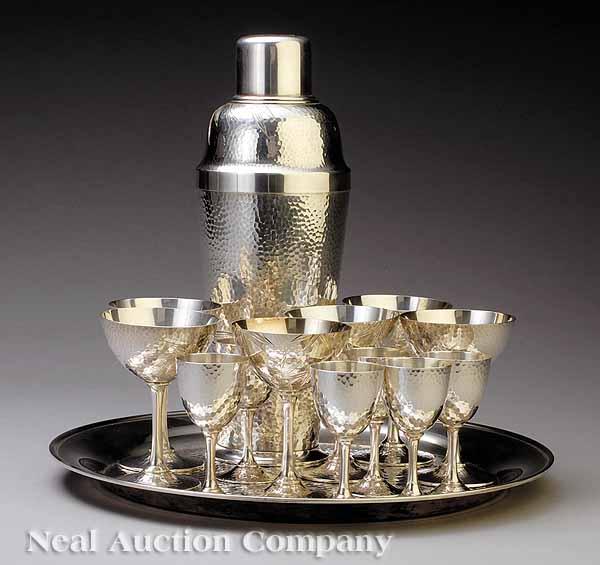 Appraisal: A Japanese Silver Cocktail Set marked pure silver including a