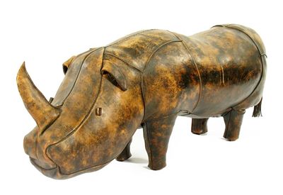 Appraisal: A leather model of a rhinoceros by Liberty's the ear