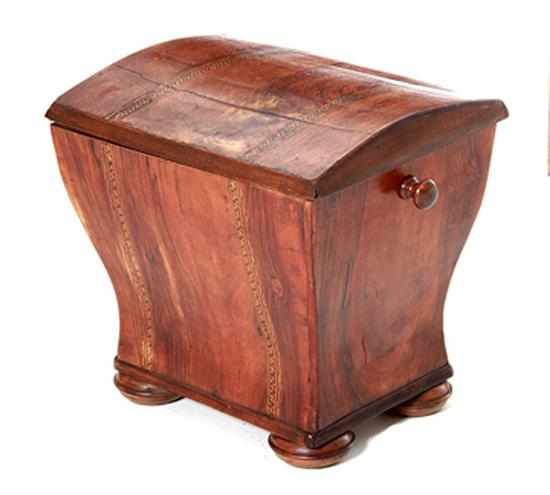 Appraisal: Continental inlaid walnut box dome top upon conforming case with