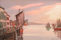 Appraisal: Ray Anthony Grathwol American - Sailboats in a Harbor By