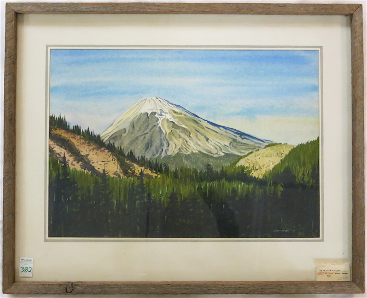 Appraisal: CLIVE DAVIES WATERCOLOR ON PAPER Wales Oregon - Mount St