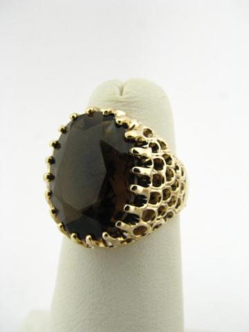 Appraisal: K yellow gold large mm x mm smoky topaz honeycomb