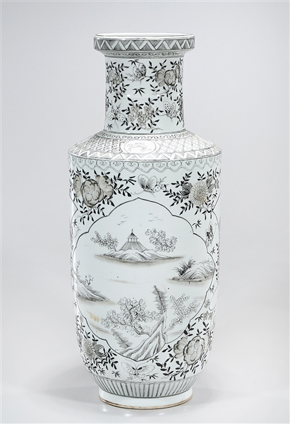 Appraisal: Chinese enameled porcelain vase central landscape motif mark to base