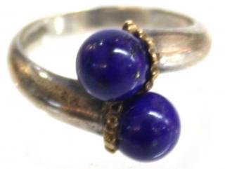 Appraisal: Tiffany Sterling K Gold Lapis Lazuli Ring Silver with gold