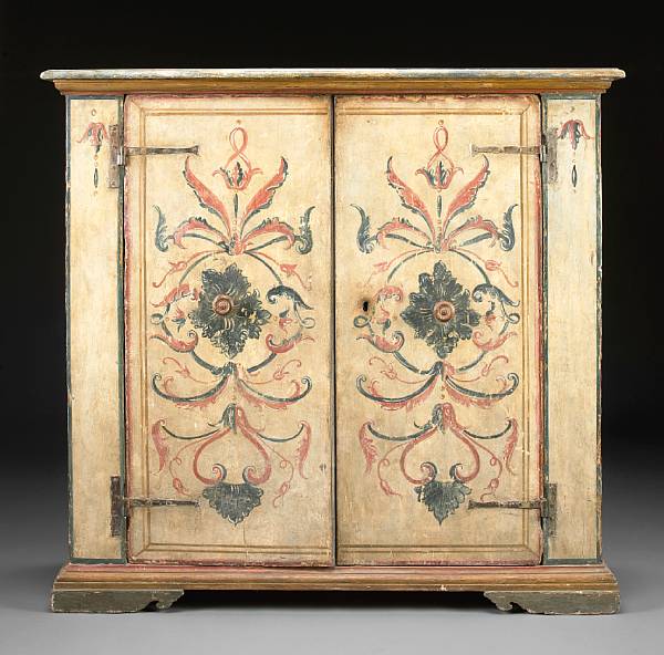 Appraisal: A Tuscan paint decorated credenza first half th century The