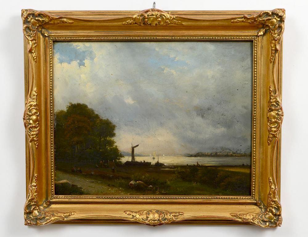 Appraisal: LUDOLF BACKHUYSEN I Dutch - Landscape with River Signed l