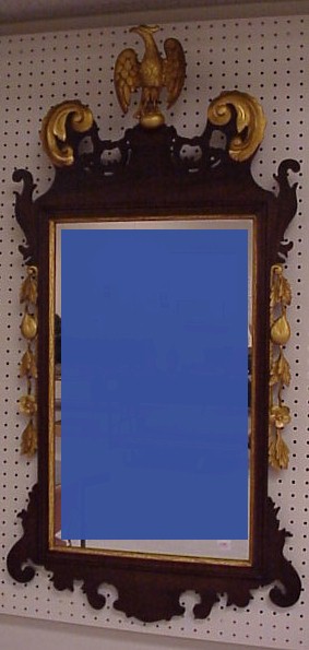 Appraisal: Chippendale style wall mirror with gilt eagle crest h x