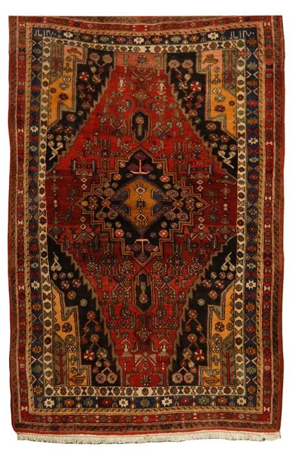 Appraisal: ORIENTAL RUG PERSIAN TRIBAL ' x ' Central serrated medallion