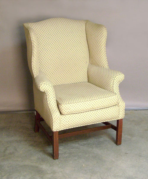 Appraisal: Chippendale style mahogany wing chair