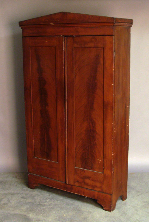 Appraisal: American grain painted wall cupboard mid th c h x