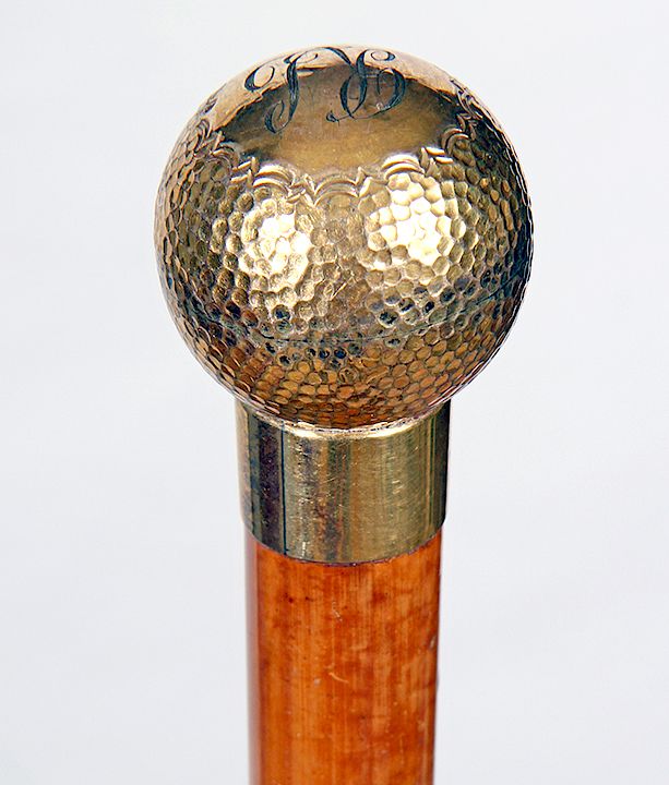 Appraisal: Gold Walking Stick Exclusive on Bidsquare Ca - A golden