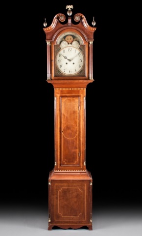 Appraisal: Federal inlaid mahogany tall-case clock Maryland or Pennsylvania circa stringer