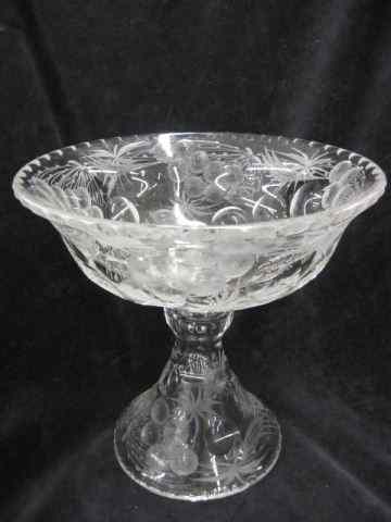 Appraisal: Libbey Cut Glass Tall Fruit Compote '' tall '' diameter