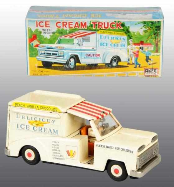 Appraisal: Tin Delicious Ice Cream Truck Friction Toy Description Japanese Working