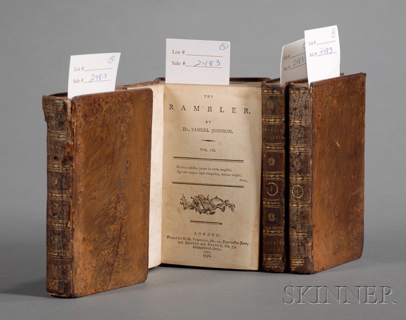 Appraisal: Johnson Samuel - The Rambler London four volumes tree calf