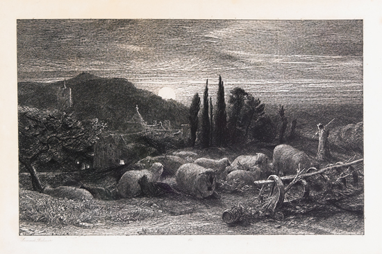 Appraisal: SAMUEL PALMER Rising Moon Etching on Chine-coll x mm x