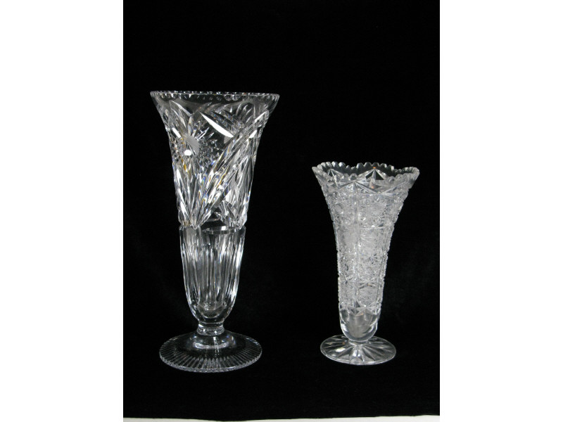 Appraisal: Two Cut Glass Vases the first - th c with