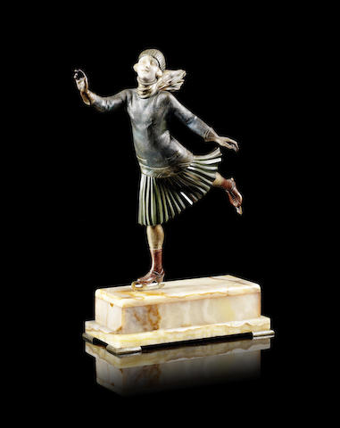 Appraisal: A Godard An Art Deco Bronze and Ivory Figure of