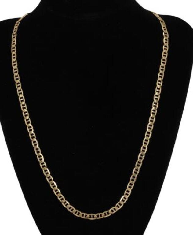 Appraisal: Estate Italian kt yellow gold mariner link chain necklace approx