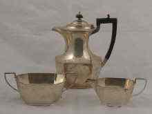 Appraisal: A three piece silver coffee set comprising pot sugar bowl