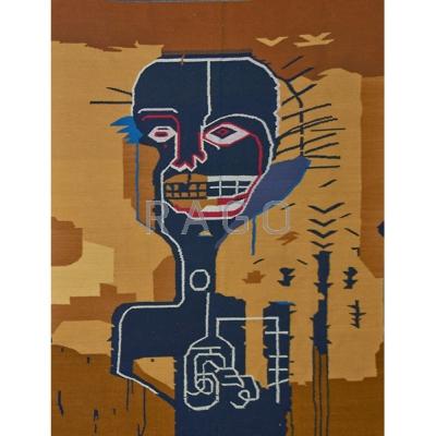 Appraisal: AFTER JEAN-MICHEL BASQUIAT - Woven wool tapestry Cabeza after Unmarked