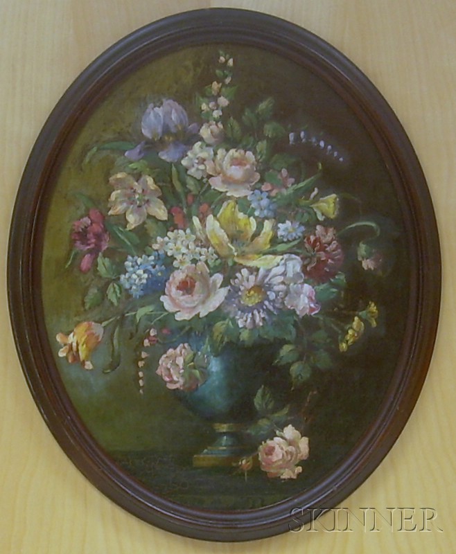 Appraisal: Framed th th Century American School Oil on Canvas Floral