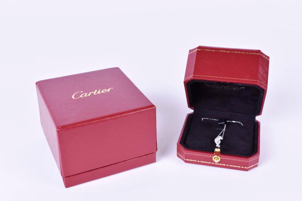 Appraisal: CARTIER KT DIAMOND PANTHER PENDANTEmerald eyes Signed with Cartier box