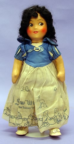 Appraisal: Antique cloth doll Unmarked Snow White Painted oilcloth mask face