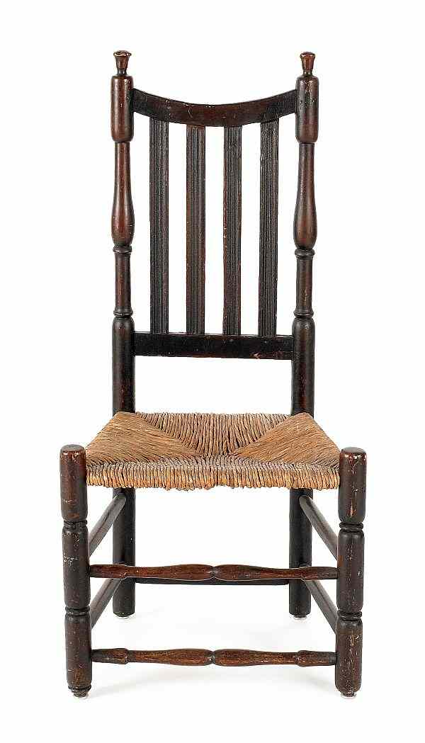 Appraisal: New England bannisterback side chair late th c