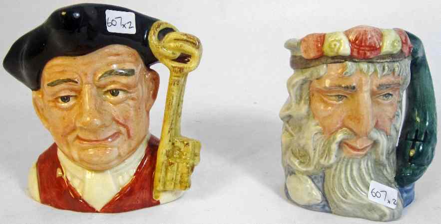 Appraisal: Royal Doulton Small Sized Character Jugs Neptune D and Goaler