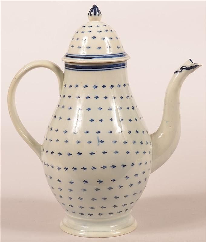 Appraisal: Leeds Soft Paste China Dome Top Coffee Pot Leeds Soft