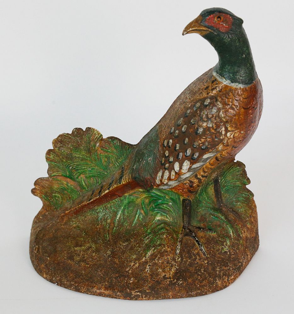 Appraisal: Antique Fred Everette Hubley Cast Iron Pheasant Doorstop Antique Fred