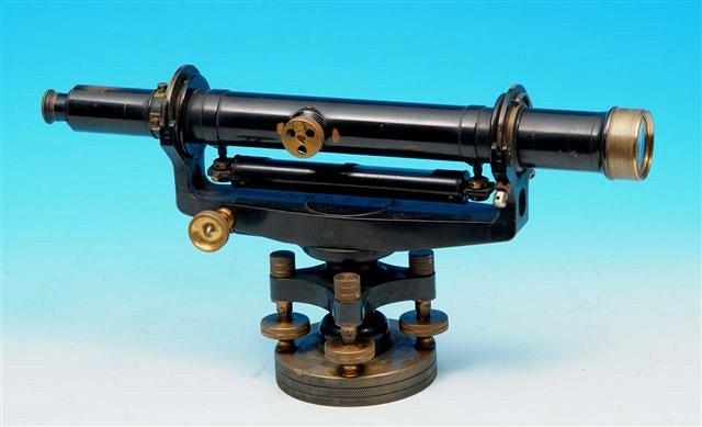 Appraisal: A BLACK ENAMELLED BRASS SURVEYING LEVEL by E R Watts