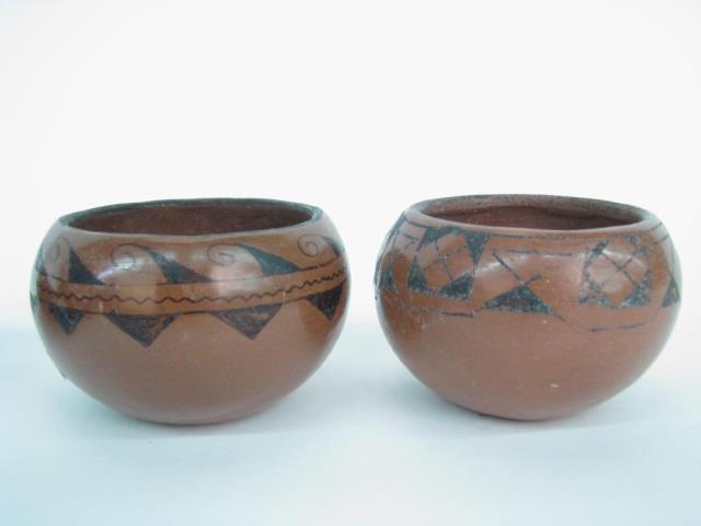 Appraisal: Two Native American red pottery bowls both approximately diameter one