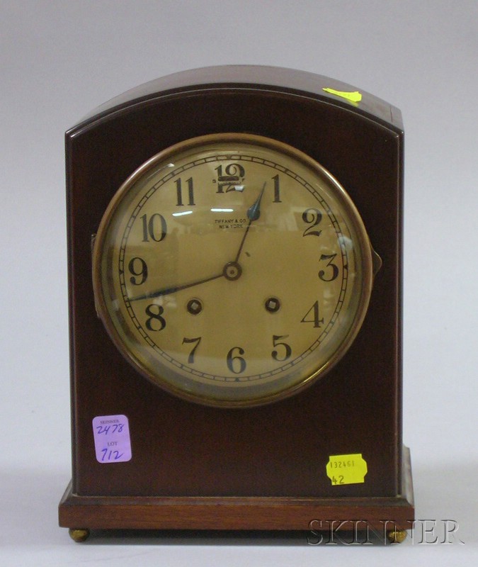 Appraisal: Mahogany Mantel Clock by Chelsea Clock Company the silvered dial